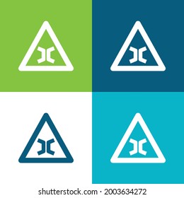 Bridge Sign Flat four color minimal icon set