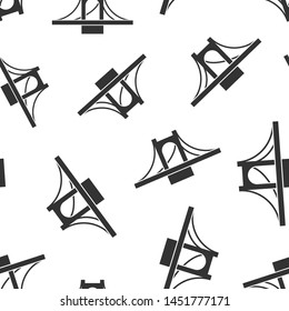 Bridge sign icon seamless pattern background. Drawbridge vector illustration on white isolated background. Road business concept.