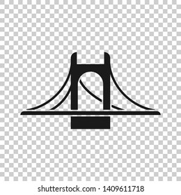 Bridge sign icon in transparent style. Drawbridge vector illustration on isolated background. Road business concept.