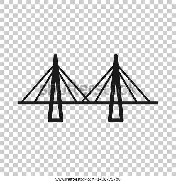 Bridge sign\
icon in transparent style. Drawbridge vector illustration on\
isolated background. Road business\
concept.