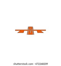 Bridge sign. Road icon.