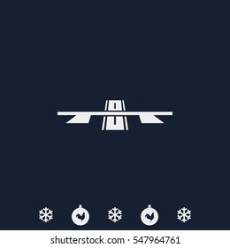 Bridge sign. Road icon.