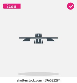 Bridge sign. Road icon.