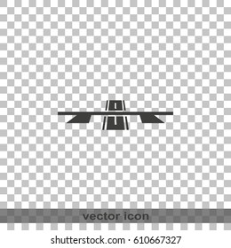 Bridge sign. Road icon.