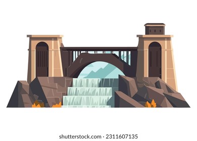 bridge silhouette frames the sunset isolated