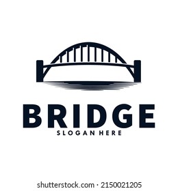 bridge silhouette logo design template