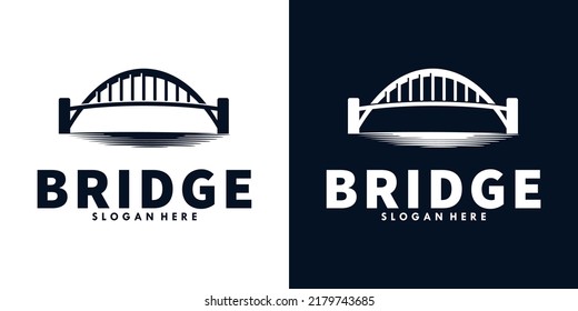 bridge silhouette logo design template