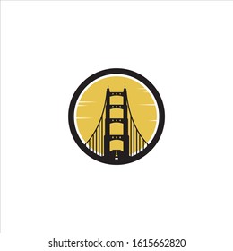 the bridge silhouette logo vector template