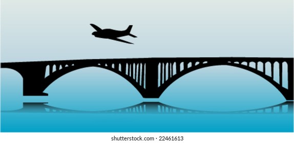 bridge silhouette - vector