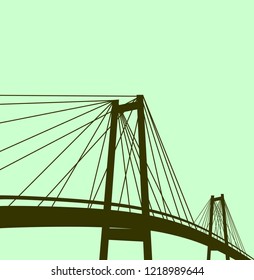 bridge silhouette vector illustration