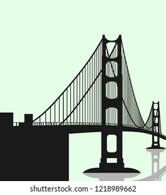 bridge silhouette vector illustration