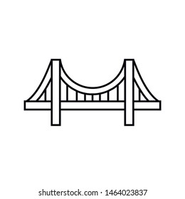 Bridge simple icon outline silhouette isolated on white background. Ground transportation. Vector illustration