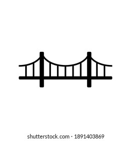 Bridge simple icon outline silhouette isolated on white background. Ground transportation. Vector illustration