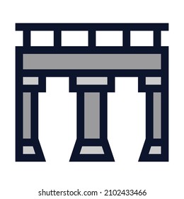 Bridge. Simple Vector Color Icon.
