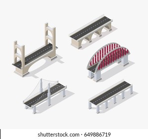 The bridge skyway urban infrastructure is isometric for games  applications inspiration   creativity  City transport organization objects in 3D dimensional form