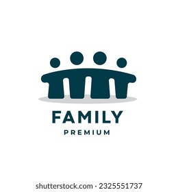 bridge of stone family people together human unity logo vector icon