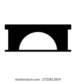 Icono de la silueta de la estructura del puente, Vector de la ingeniería de la infraestructura para el logotipo del Transporte y de la construcción civil