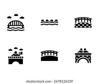 Icono de Vector de silueta de estructura de puente