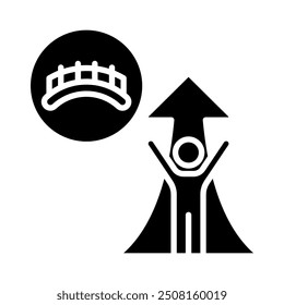 Bridge to Success icon line vector illustration