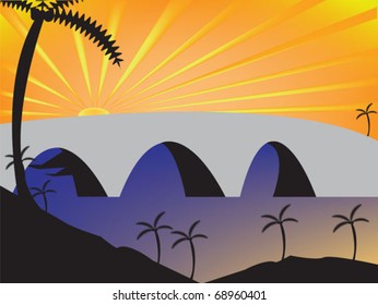 bridge with sunrise