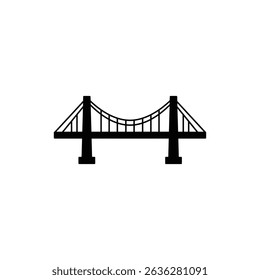 Bridge with suspension cables for modern engineering and support