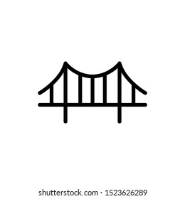 Bridge, suspension, rope icon vector image.Can also be used for building and landmarks . Suitable for mobile apps, web apps and print media.