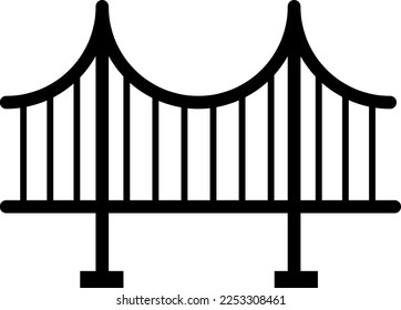 Bridge, Suspension, Seilsymbol, Vektorgrafik auf weißem Hintergrund..eps