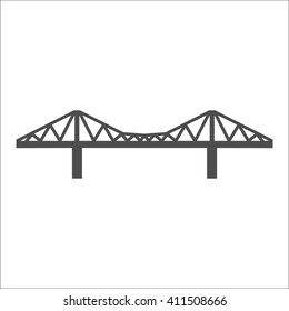 Bridge, suspension, rope icon vector image.