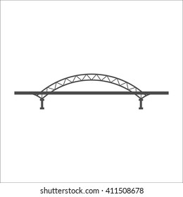Bridge, suspension, rope icon vector image.