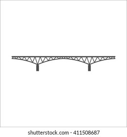 Bridge, suspension, rope icon vector image.