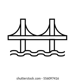Bridge, suspension, rope icon vector image.Can also be used for building and landmarks . Suitable for mobile apps, web apps and print media.