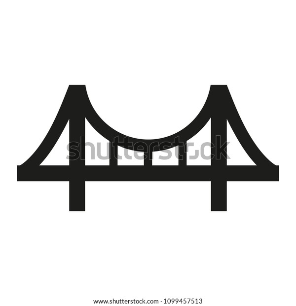 Bridge, suspension, rope icon vector image.Can\
also be used for building and landmarks . Suitable for mobile apps,\
web app. Flat design