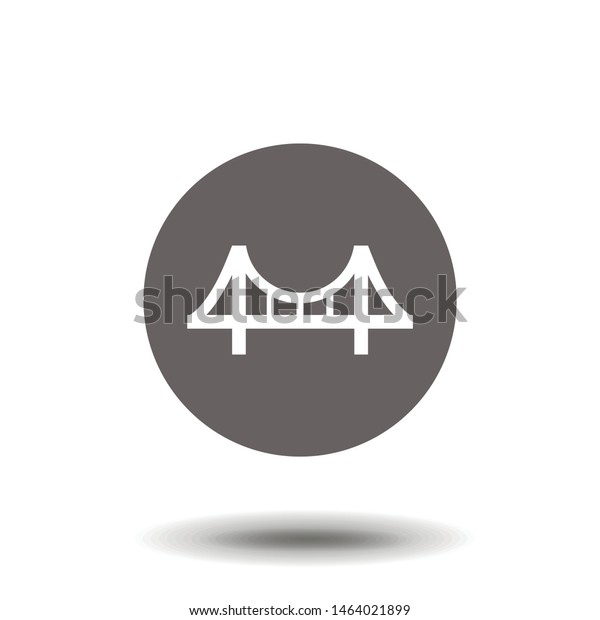 Bridge, suspension, rope icon vector image.Can\
also be used for building and landmarks . Suitable for mobile apps,\
web app. Flat design