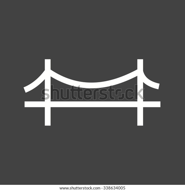 Bridge, suspension, rope icon vector image. Can\
also be used for building and landmarks . Suitable for mobile apps,\
web apps and print\
media.