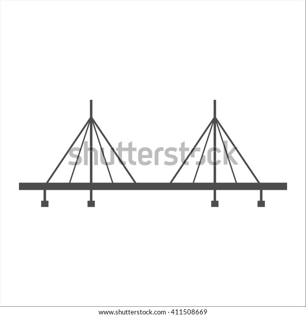 Bridge, suspension,\
rope icon vector\
image.
