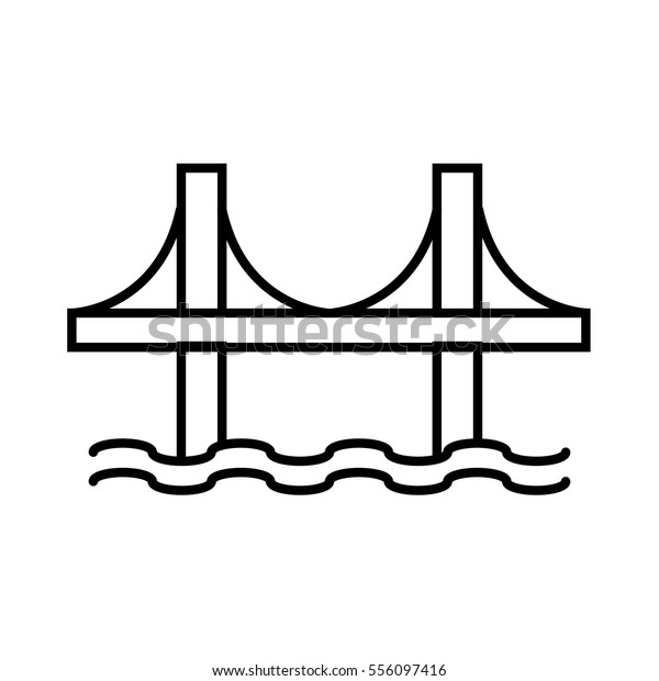 Bridge, suspension, rope icon vector image.Can\
also be used for building and landmarks . Suitable for mobile apps,\
web apps and print\
media.
