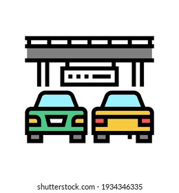 vector de icono de color de atasco de tráfico puente. señal de atasco de tráfico puente. ilustración de símbolo aislado