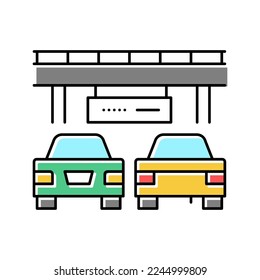 bridge traffic jam color icon vector. bridge traffic jam sign. isolated symbol illustration