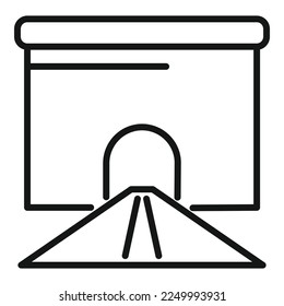 Bridge tunnel icon outline vector. Car road. View rail