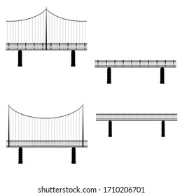 bridge vector art illustration on white background