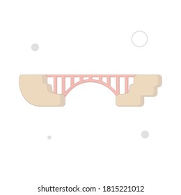 Bridge vector flat illustration on white background
