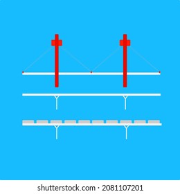 bridge vector icon for background illustration with flat design style