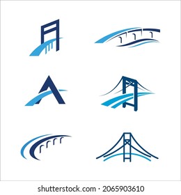Plantilla de diseño de ilustración de icono de vector puente