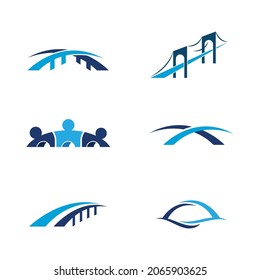 Plantilla de diseño de ilustración de icono de vector puente