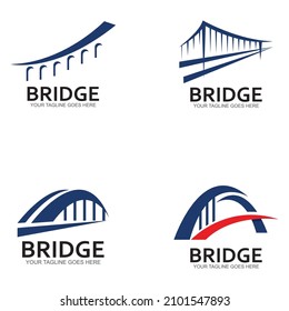 Plantilla de diseño de ilustración de icono de vector puente