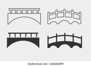 signo de ilustración de icono de vector de puente 