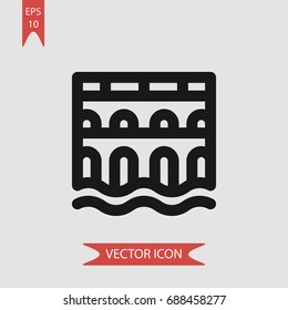 Bridge vector icon, illustration symbol