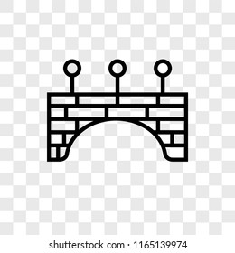 Bridge vector icon isolated on transparent background, Bridge logo concept