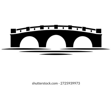 ícone de vetor de ponte em um fundo branco
Ícone de preto vetorial