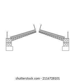 Bridge vector icon Outline vector icon isolated on white background bridge.